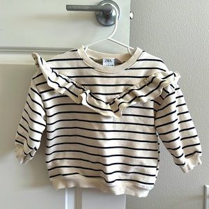 Zara ruffle sweatshirt, size 2-3 years